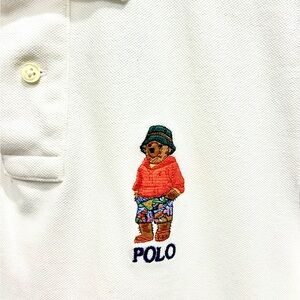 Ralph Lauren Men’s White Polo with Bear Design